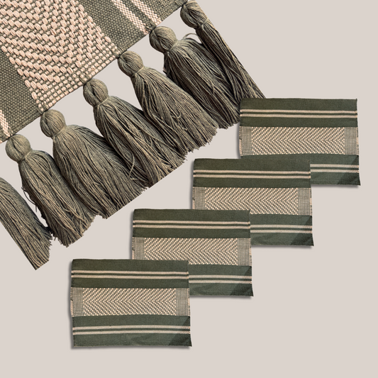 Juego Textil para Mesa, Verde Olivo