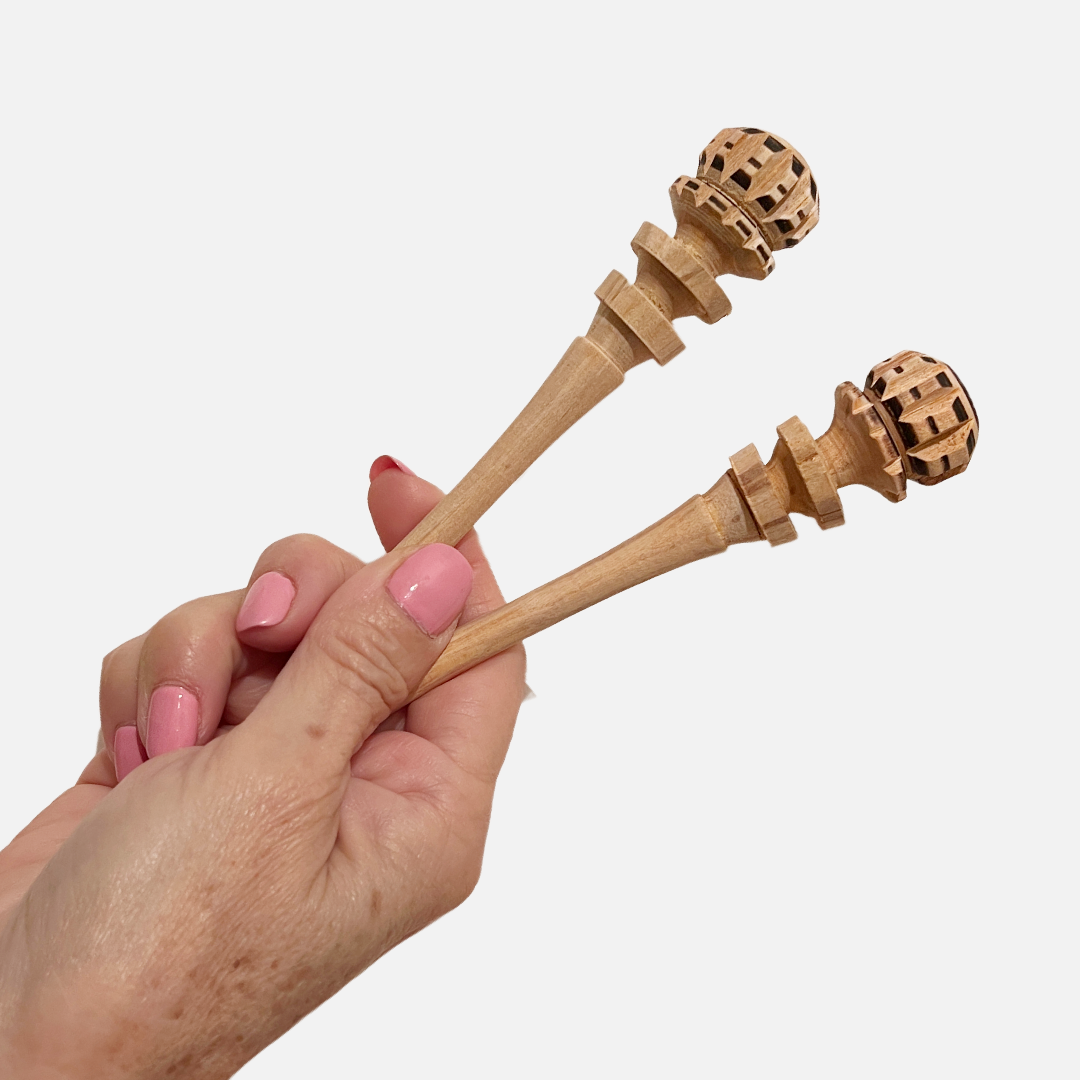 2 Mini Grinders | Carved Wood