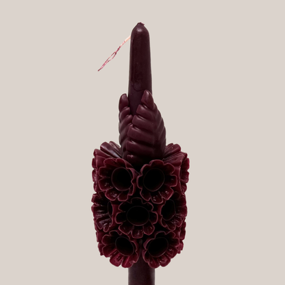 Conchita | Vela Candíl con Candelabro Rojo Borgoña