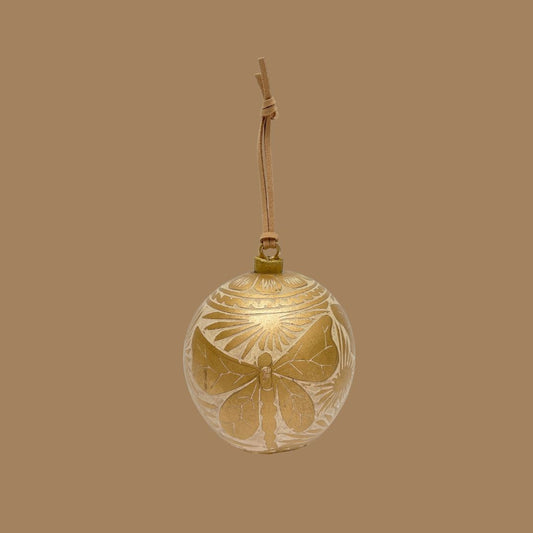 Natural Sphere with Suede Cord | Old Gold (Set 6 Pieces)