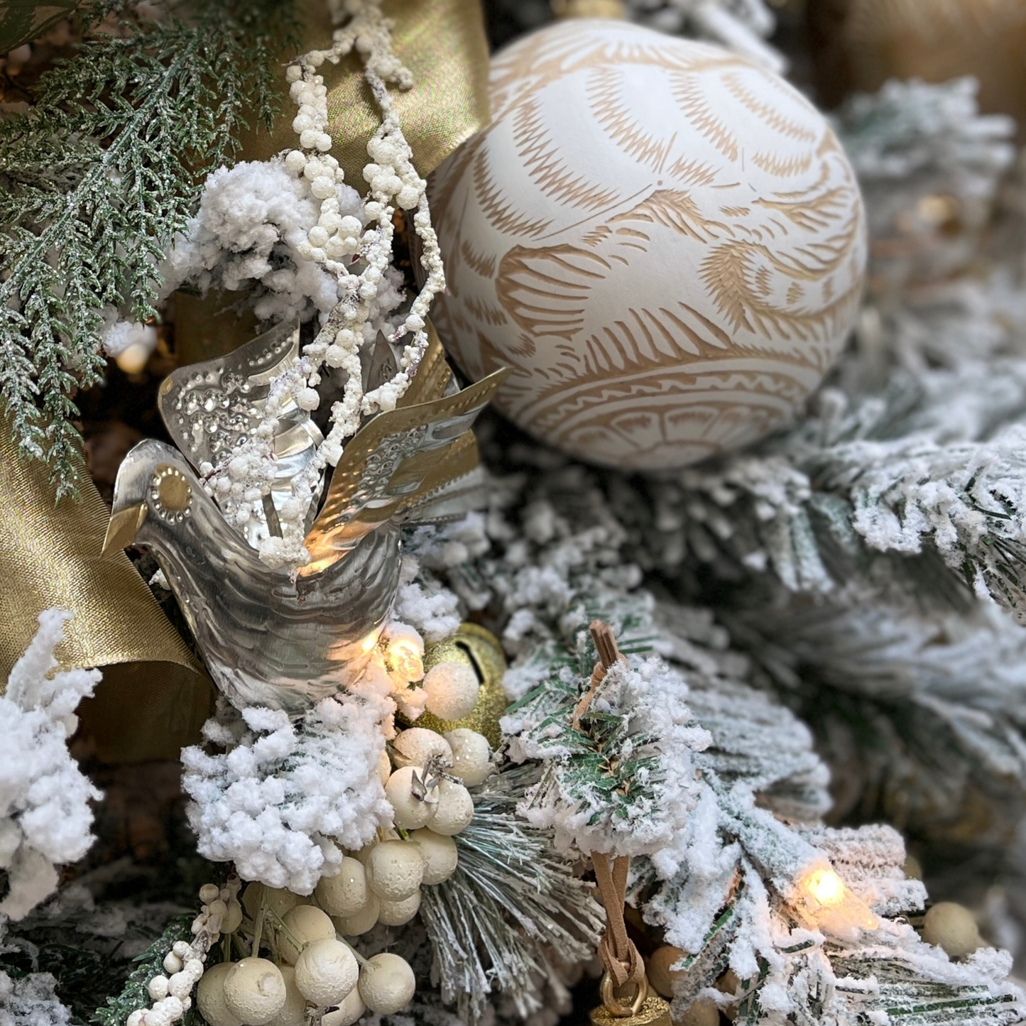 Large Natural Sphere | Hand Carved Gourd