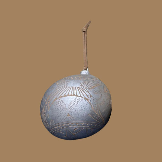 Natural Sphere with Suede Cord | Silver (Set 6 Pieces)