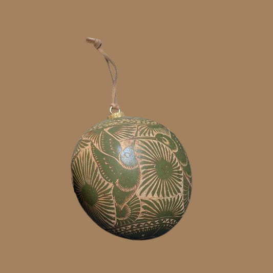 Natural Sphere with Suede Cord | Olive Green (Set 6 Pieces)