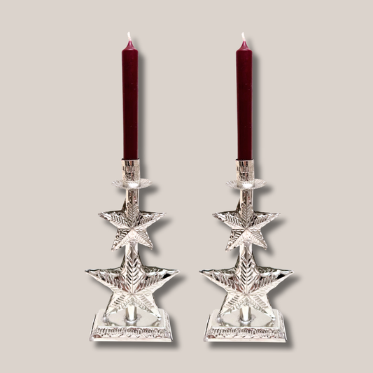 Set de 2 Candelabros Estrellas
