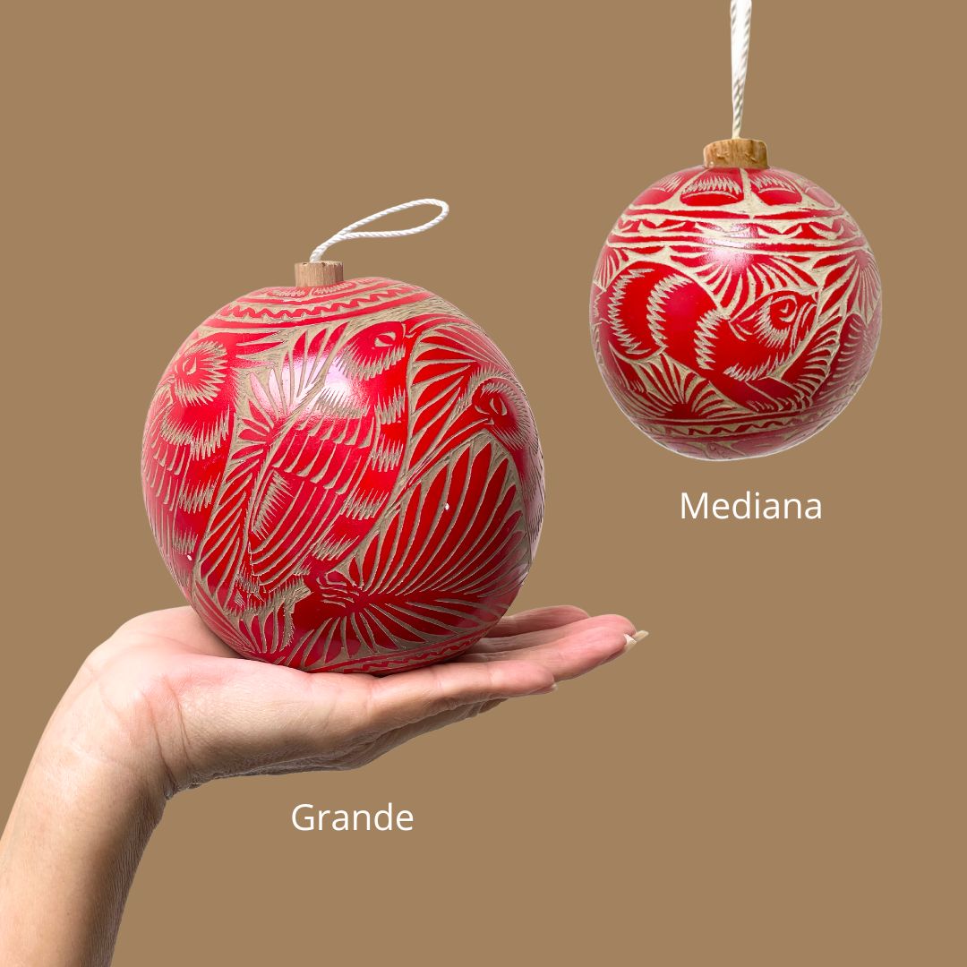 Esfera Natural Grande | Rojo Carmín