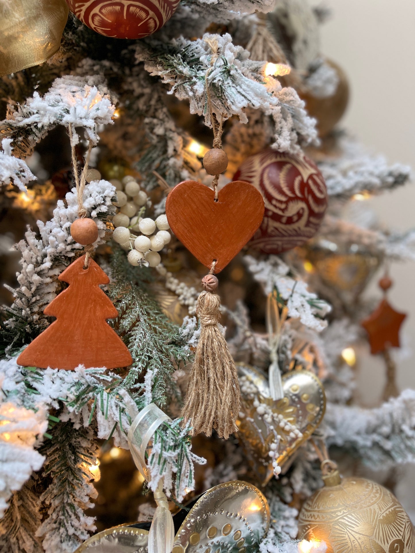 Ceramic Pendants (Set of 4) | red clay