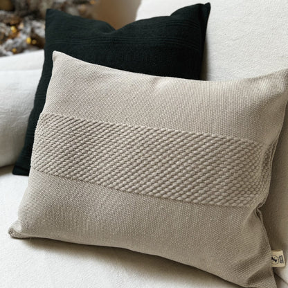 Daniela, Khaki | 50x40cm | Natural Cushion Cover