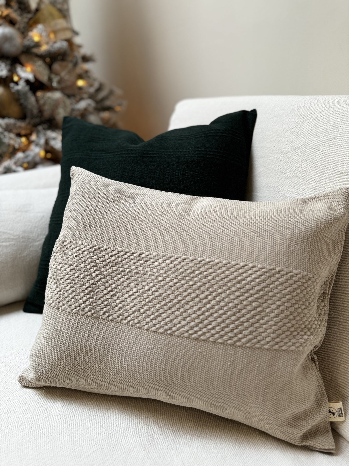 Daniela, Khaki | 50x40cm | Natural Cushion Cover