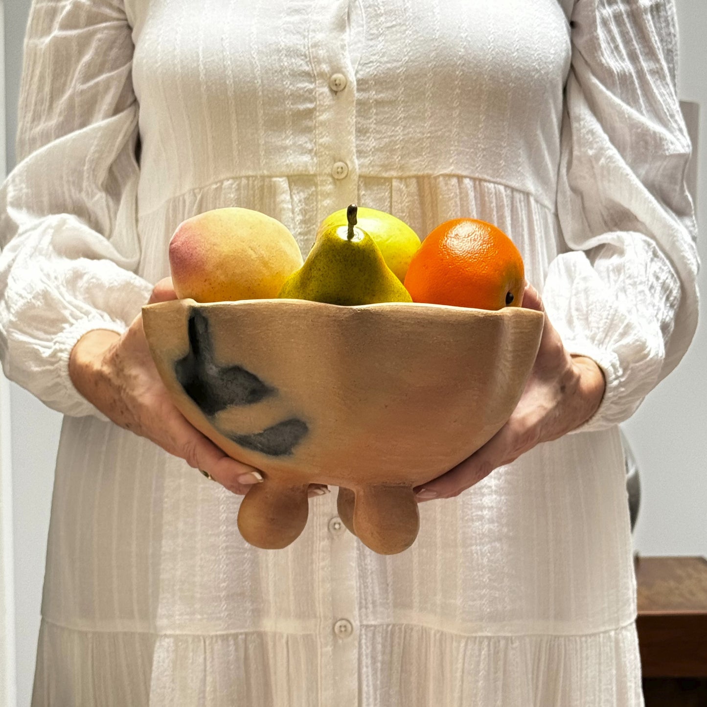 Silvia, Footed Bowl, Bowl | Natural Ceramic