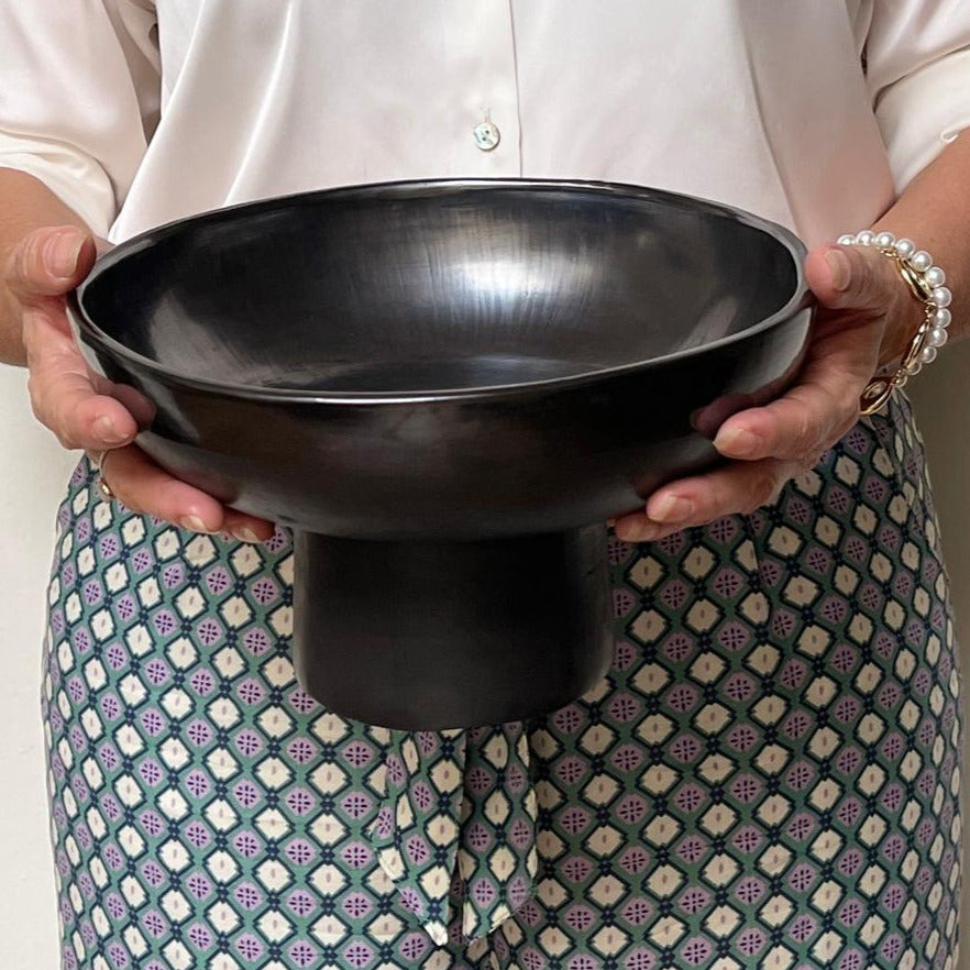 Bowl with Pedestal | Black Mud