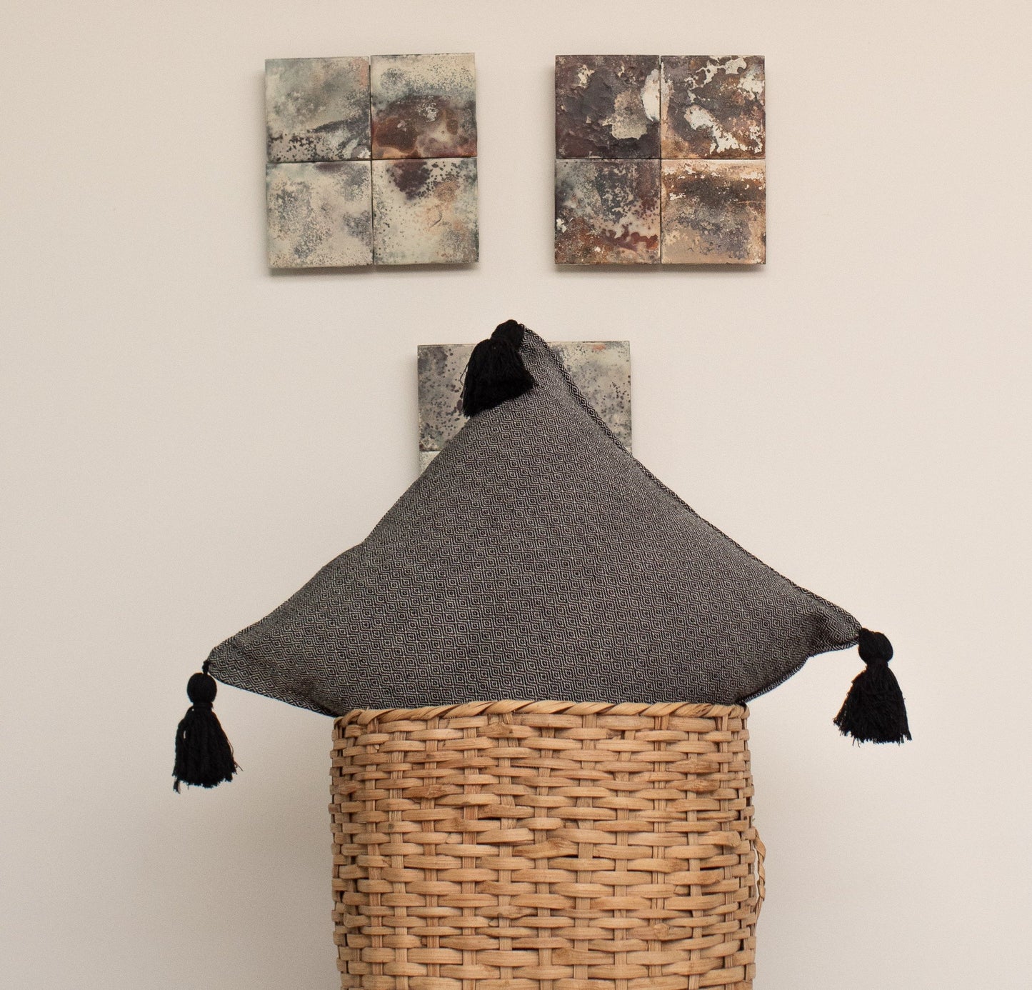 Moon, rhombus cover | 45x45cm | Dark gray