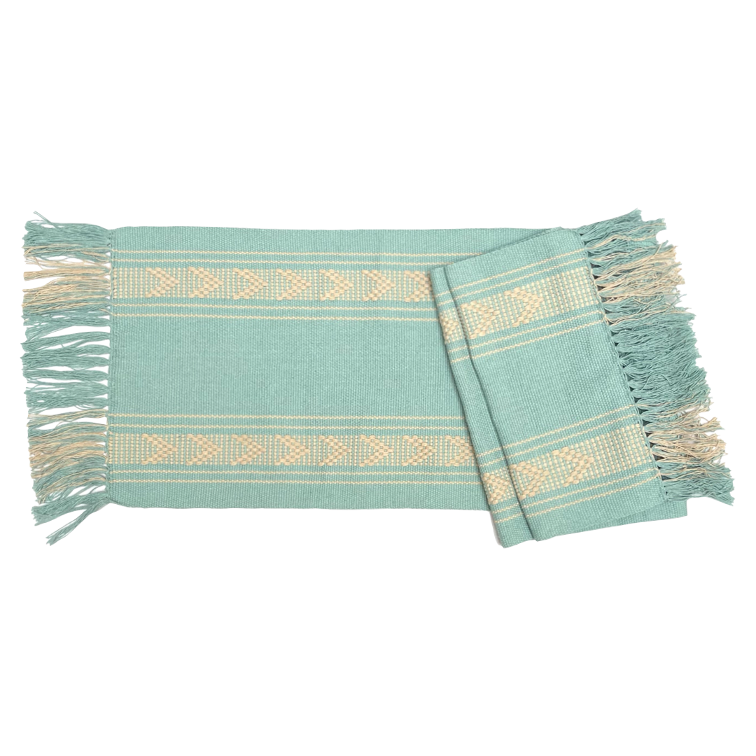 Rosary, Table Runner | Turquoise